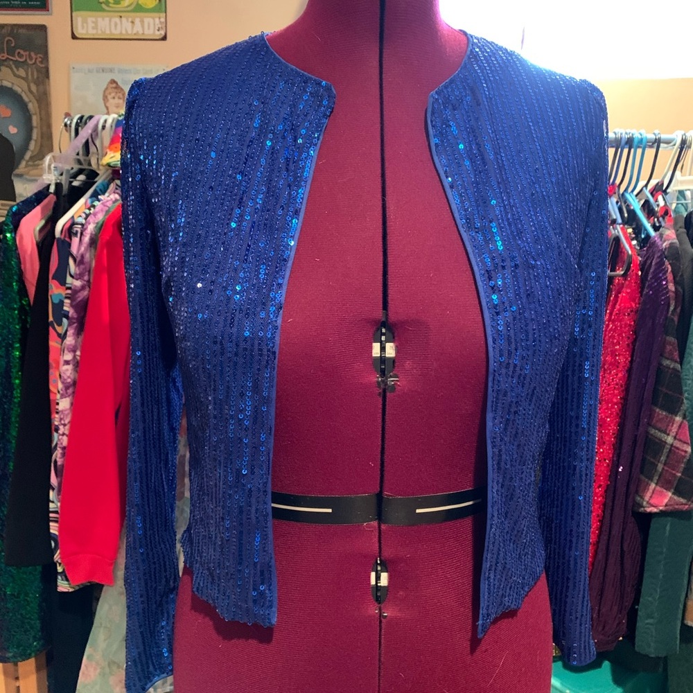 Shein Open Front Sequin Jacket